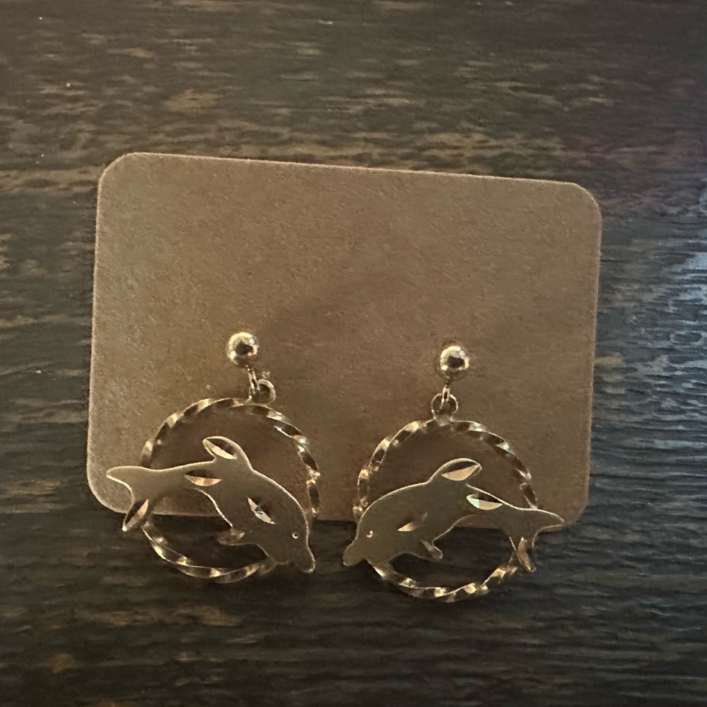 Like New Gold Fill Dolphin Earrings